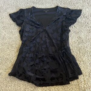 Banana Republic black floral blouse